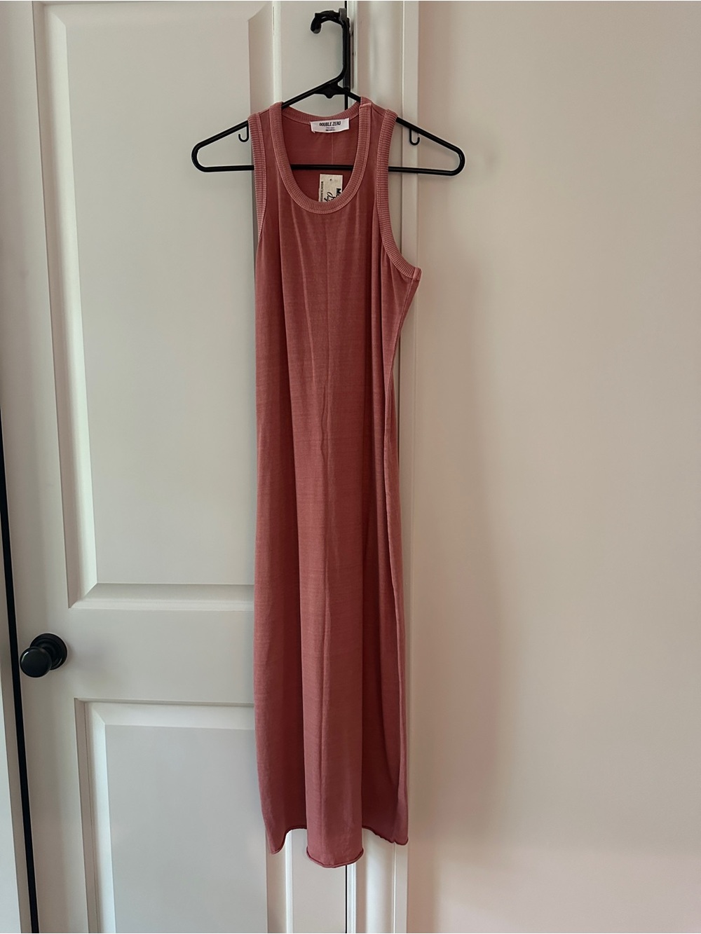 Double Zero Dusty Rose Ribbed Tank Maxi Dress